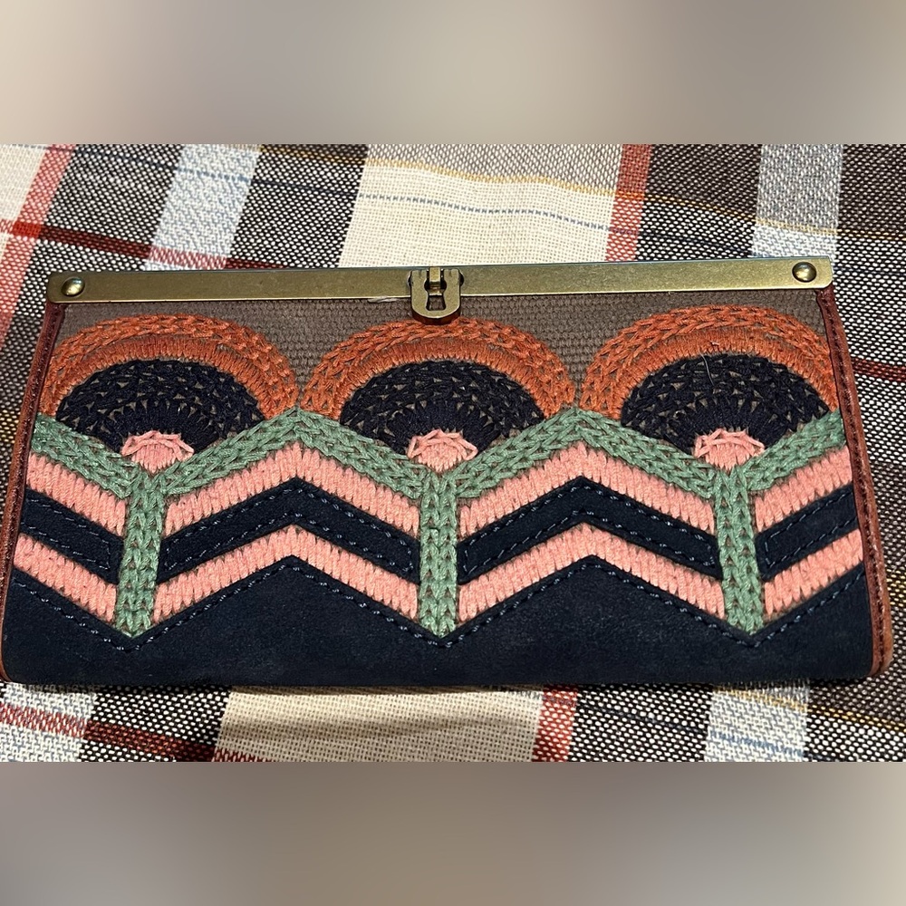 Embroidered Wallet by Fossil with Geometric Design
